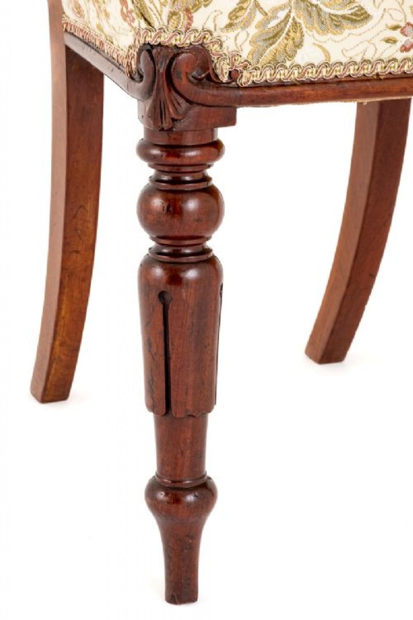 Guglielmo IV Set sedie da pranzo William IV Sedute imbottite in mogano in vendita