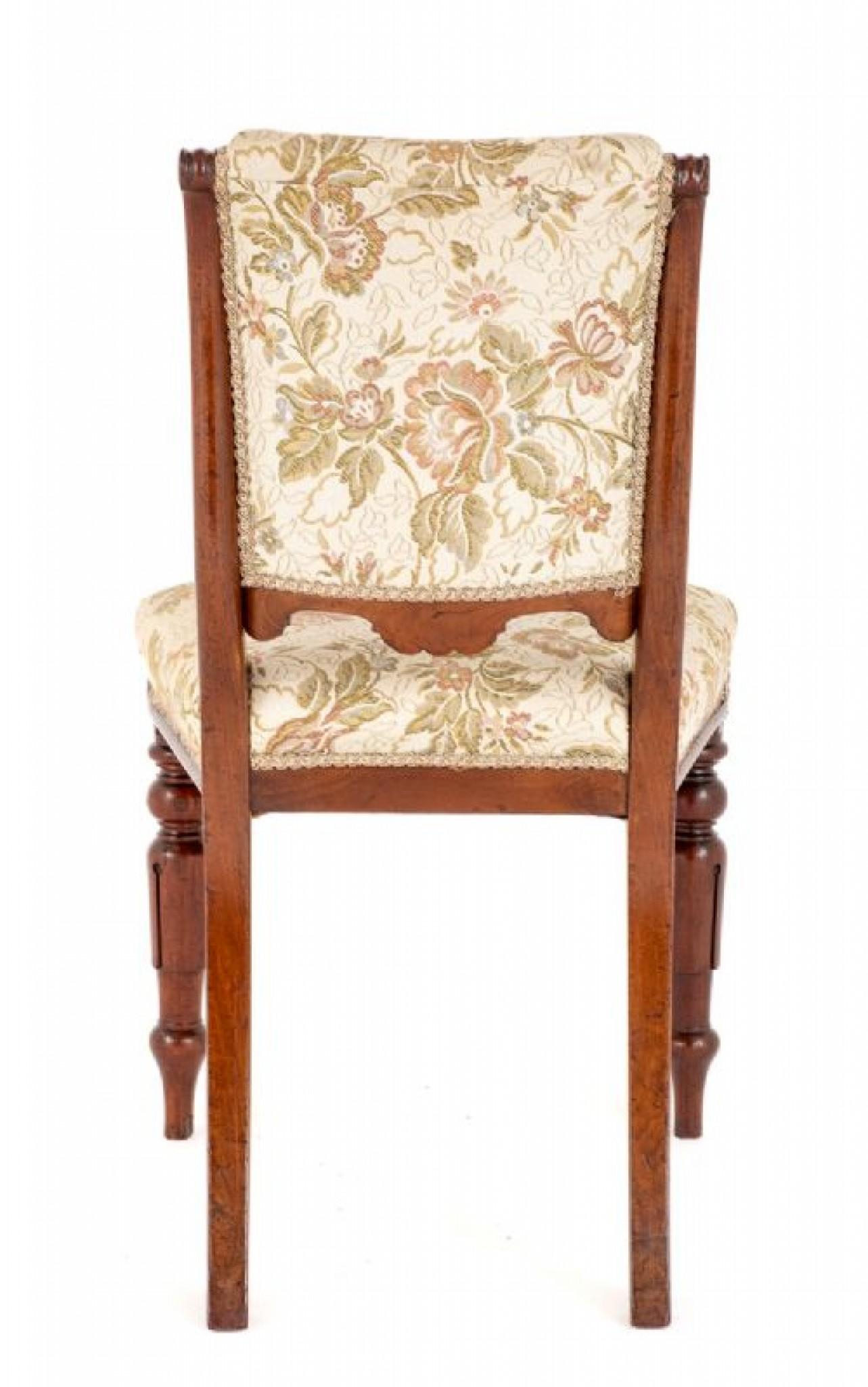 Early 20th Century Set William IV Dining Chairs Mahogany Upholstered Seats For Sale