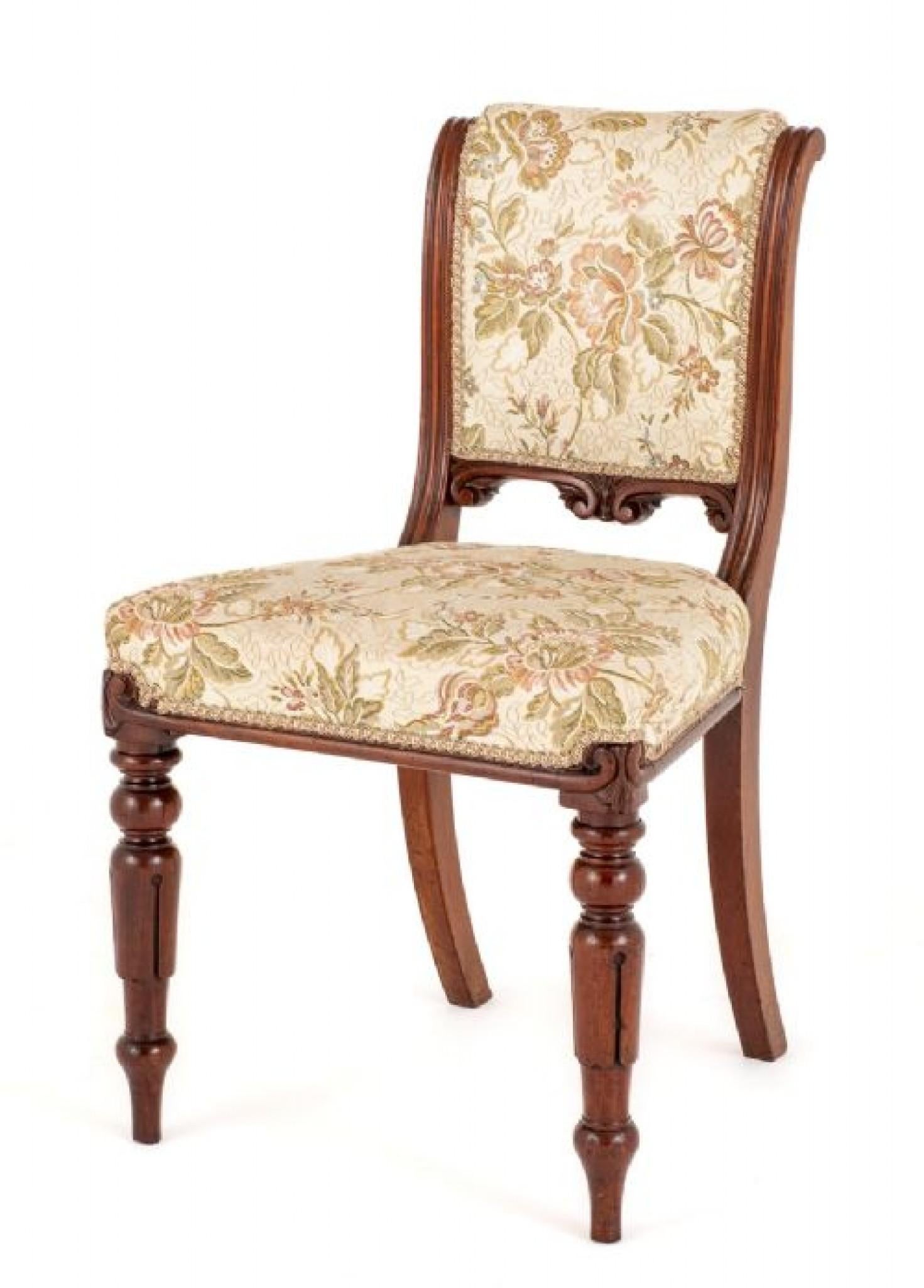 William IV. Esszimmerstühle, Mahagoni, gepolsterte Stühle im Angebot 3