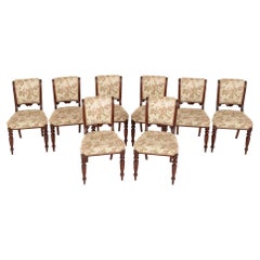 Set William IV Chairs Dining Mahogany Upholstered Seats