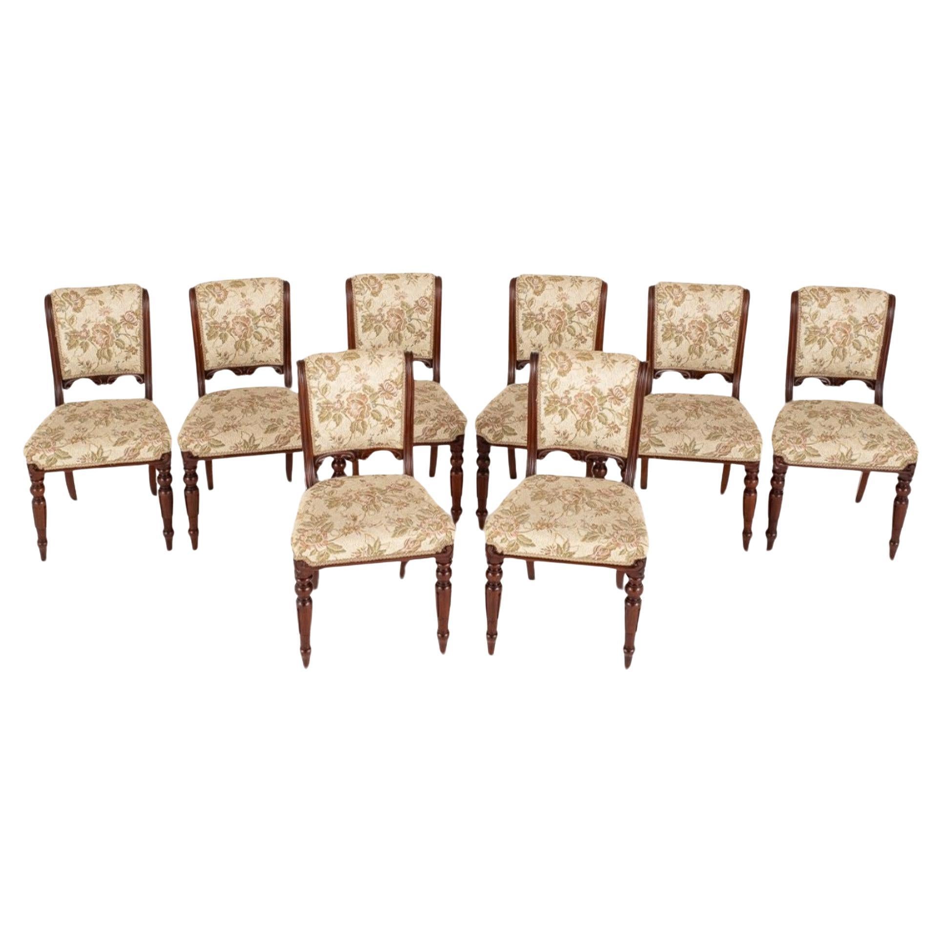 Set William IV Dining Chairs Mahogany Upholstered Seats