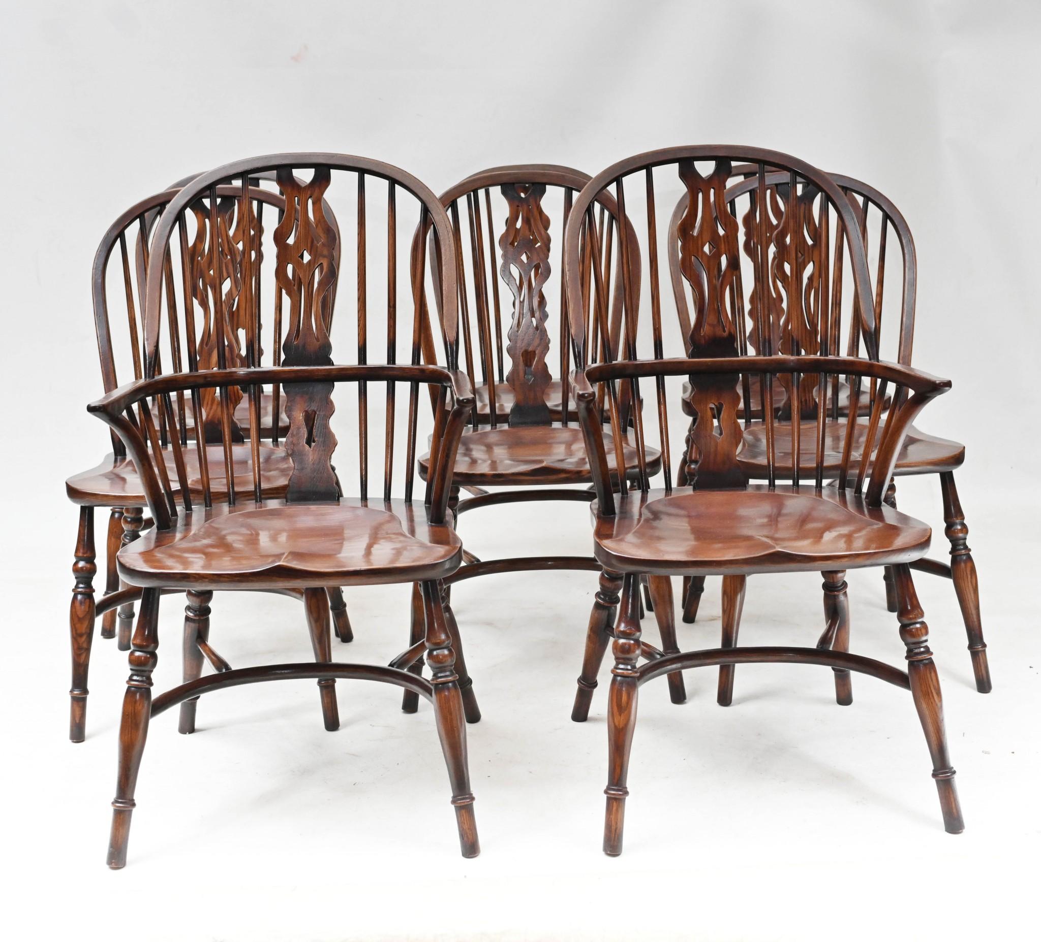 Set Windsor Chairs - 8 Farmhouse Kitchen Chair For Sale 3