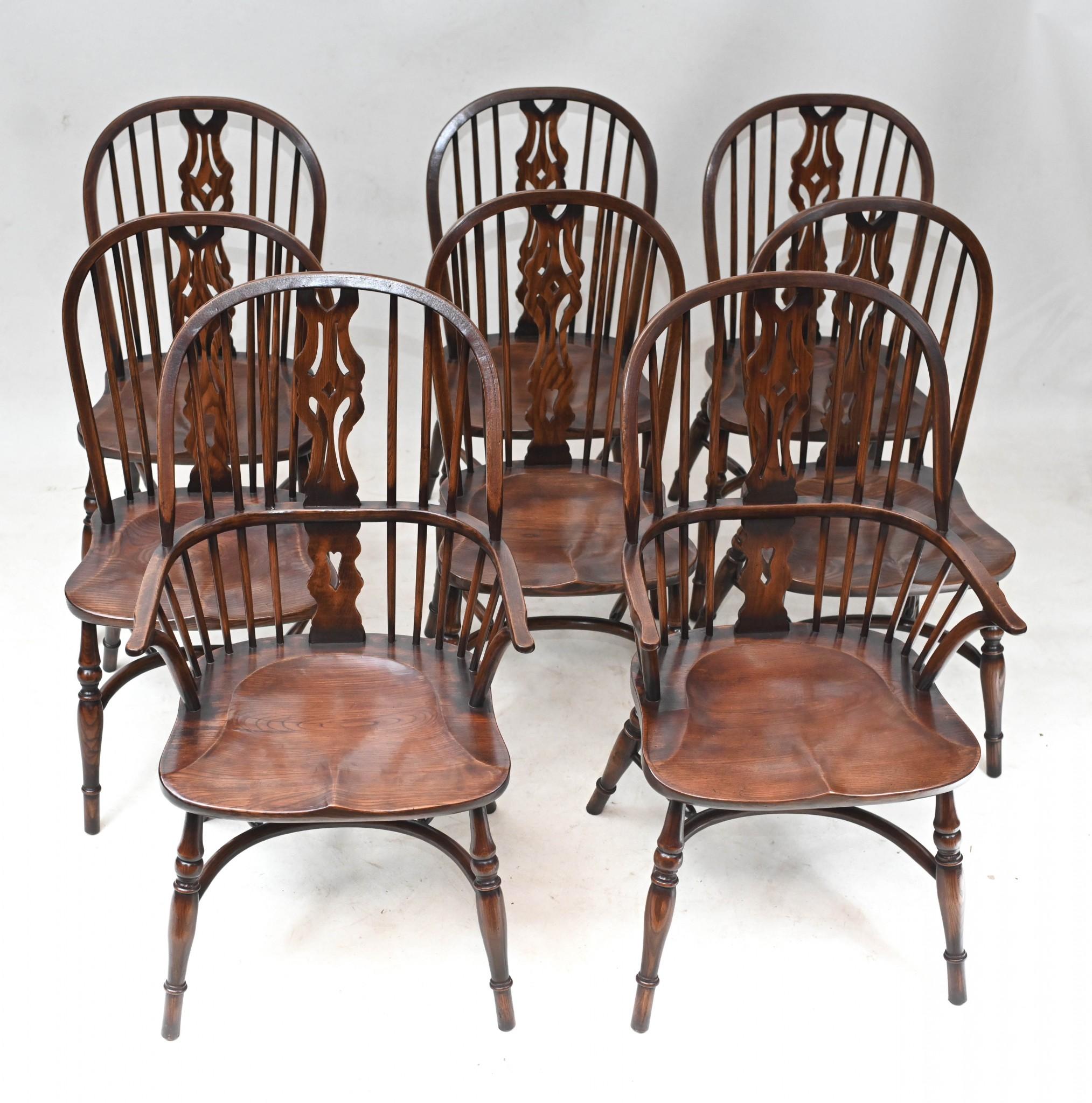 Set Windsor Chairs - 8 Farmhouse Kitchen Chair For Sale 4