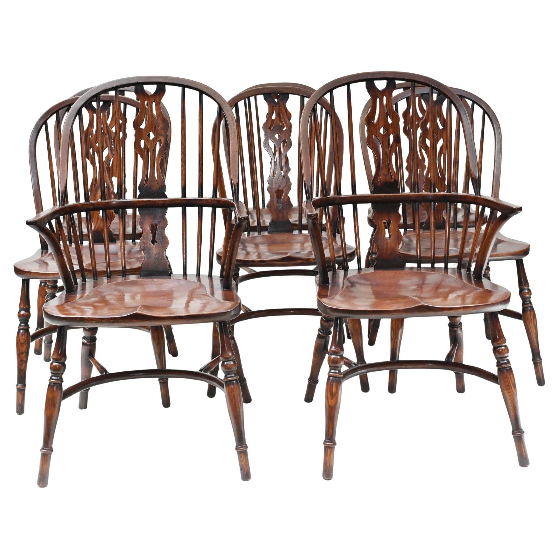 Set Windsor Chairs - 8 Farmhouse Kitchen Chair
