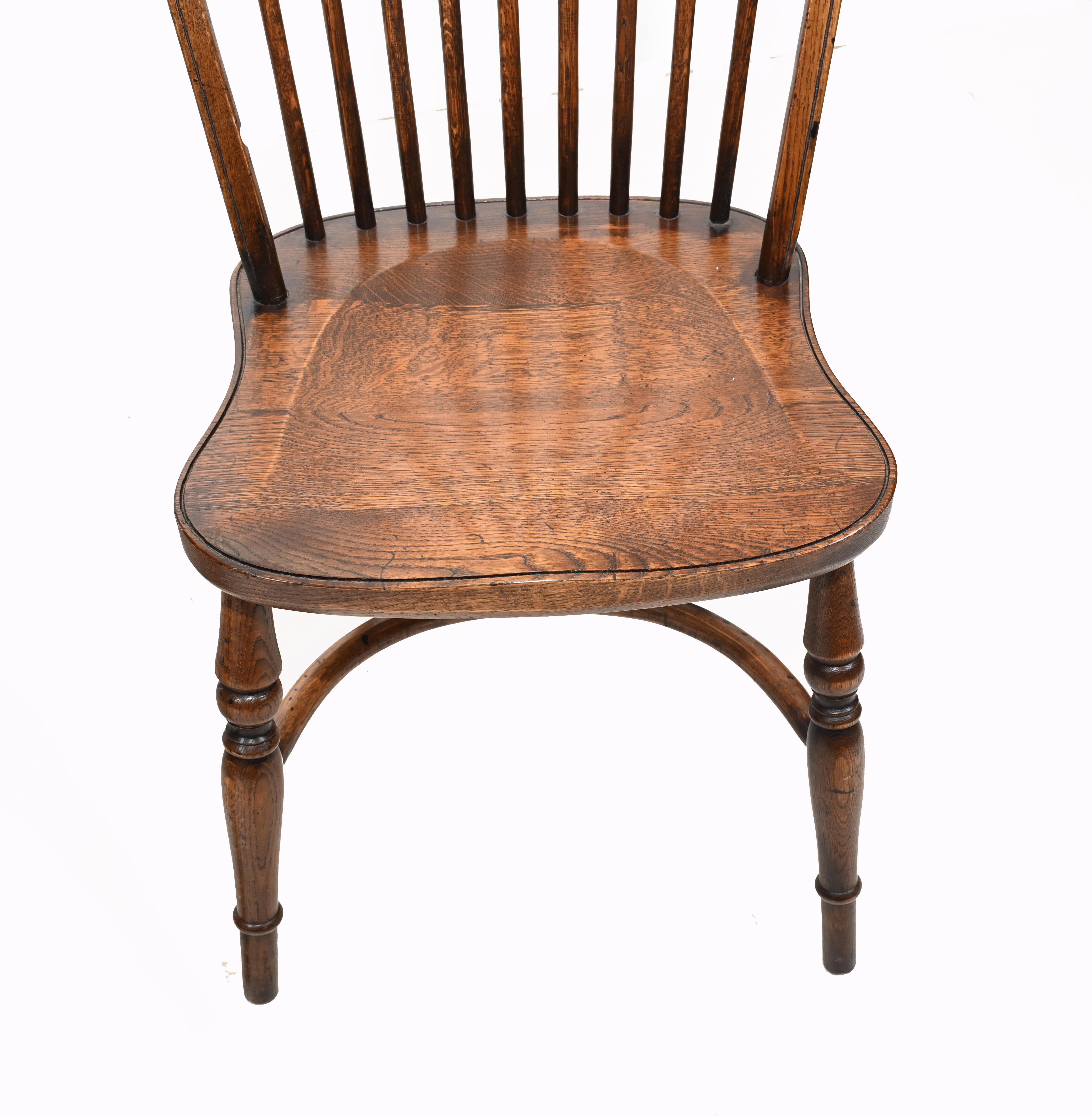 Early 20th Century Set Windsor Chairs Farmhouse Dining Kichen Furniture