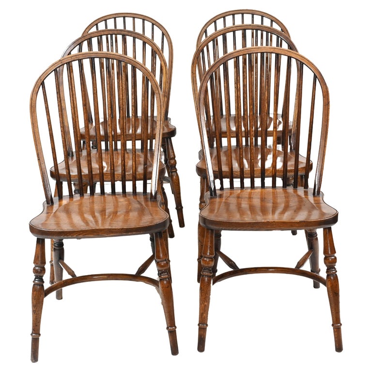 Set Windsor Chairs Farmhouse Dining Kichen Furniture For Sale at 1stDibs