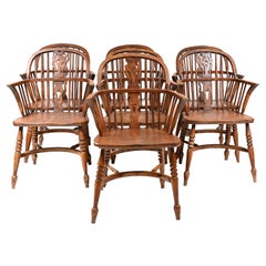Antique Set Windsor Dining Chairs Farmhouse Kitchen