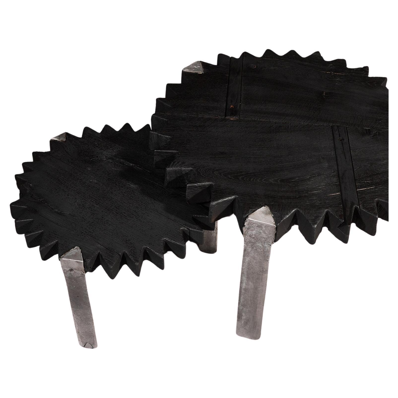 Couchtisch-Set aus Holz und Aluminiumguss-Aluminium von Sergio Vulpe