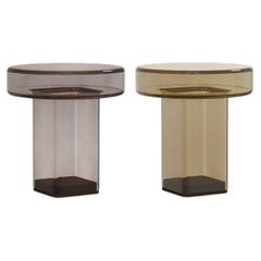 Set X2 Side Table 'Naked' by Norr11, Smoked & Amber Glass