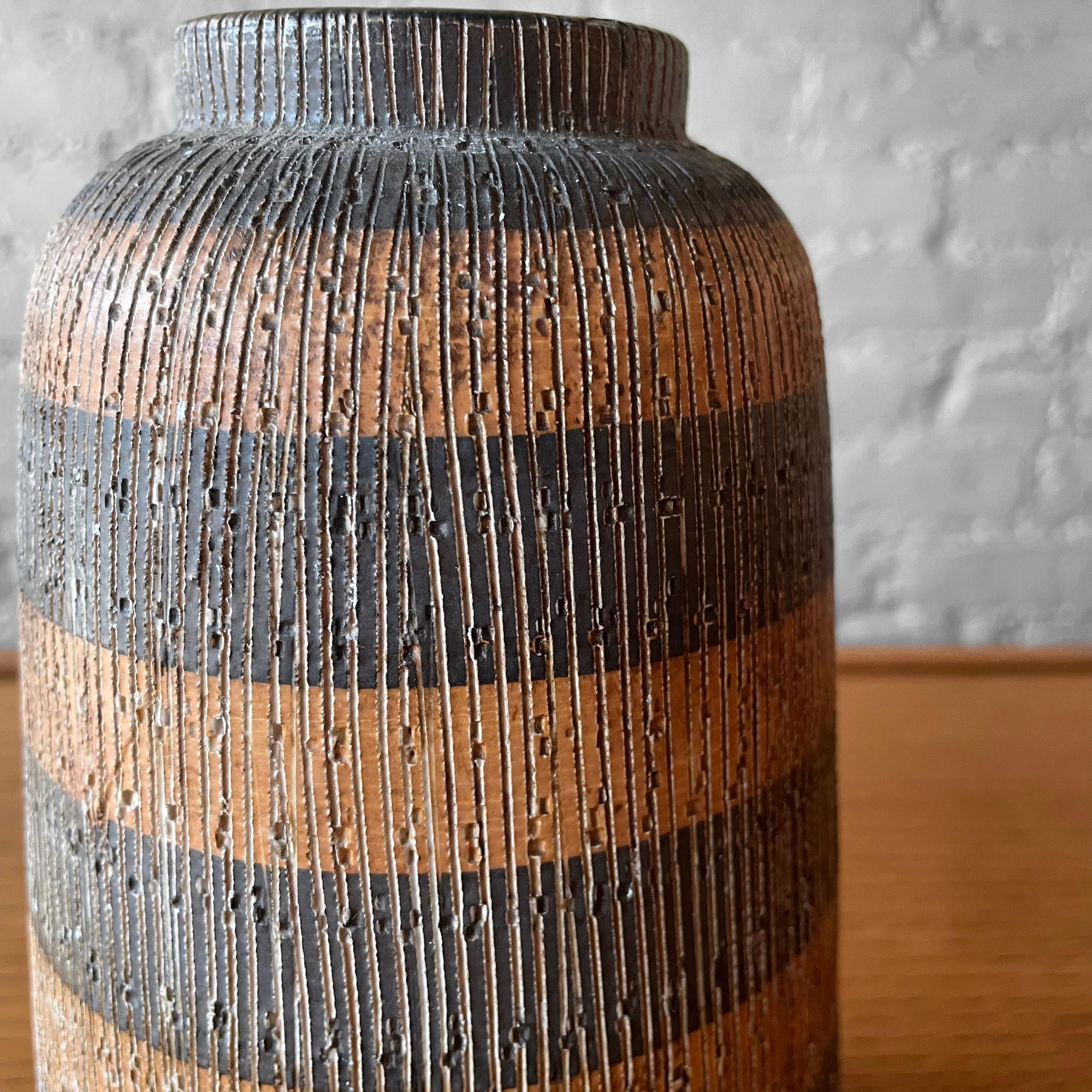 Vase aus Seta-Kunstkeramik von Aldo Londi für Bitossi, Raymor (Keramik) im Angebot