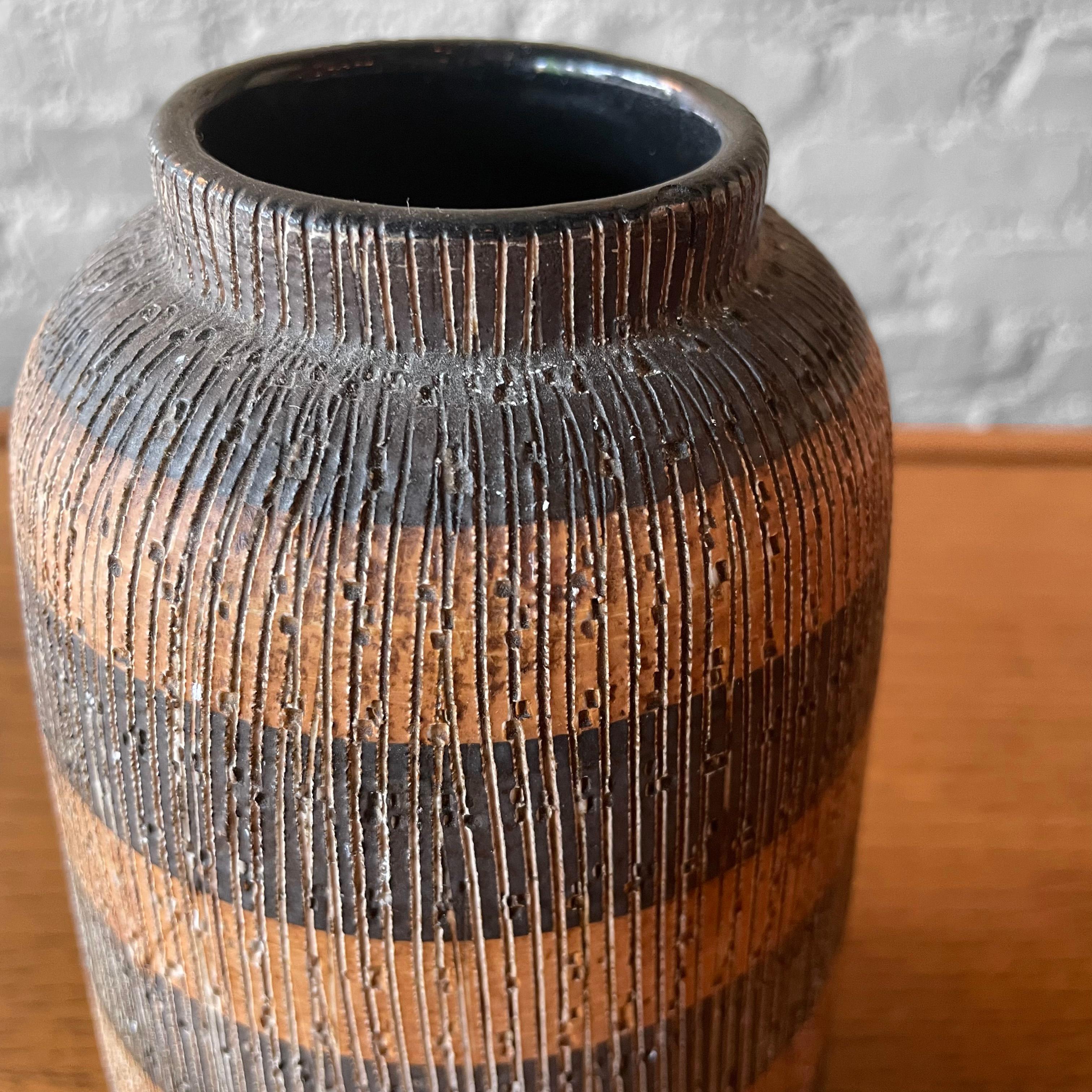 Vase aus Seta-Kunstkeramik von Aldo Londi für Bitossi, Raymor im Angebot 2
