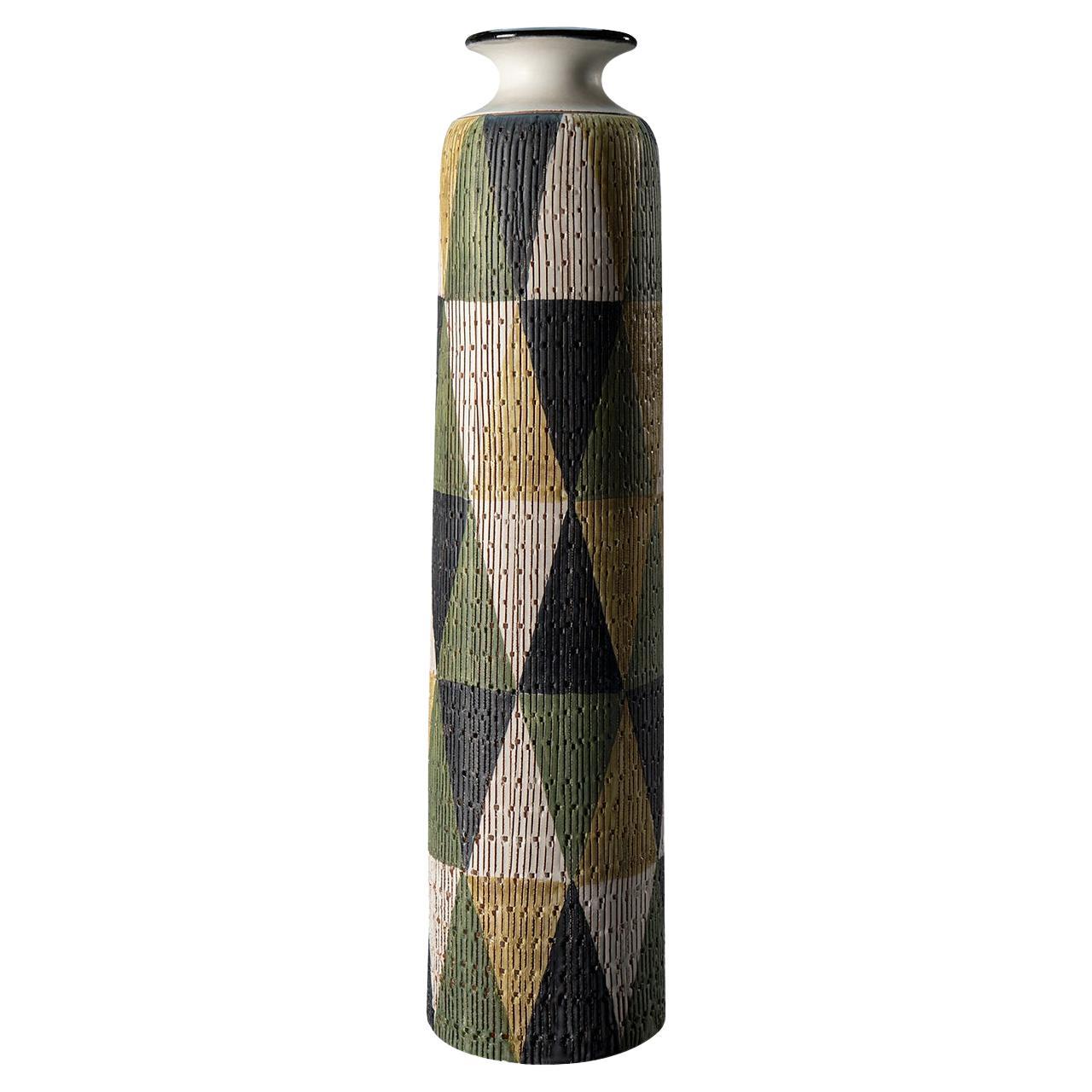 Seta Series Triangles Decorative Vase by Aldo Londi
