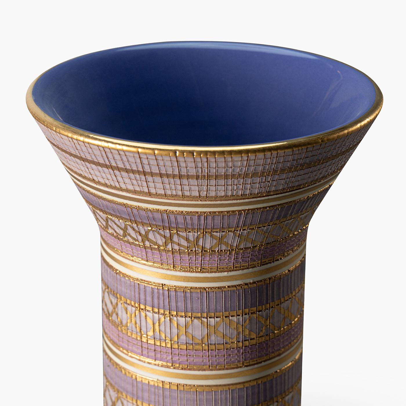 Seta Series Vase with Gold Accents by Aldo Londi In New Condition For Sale In Milan, IT