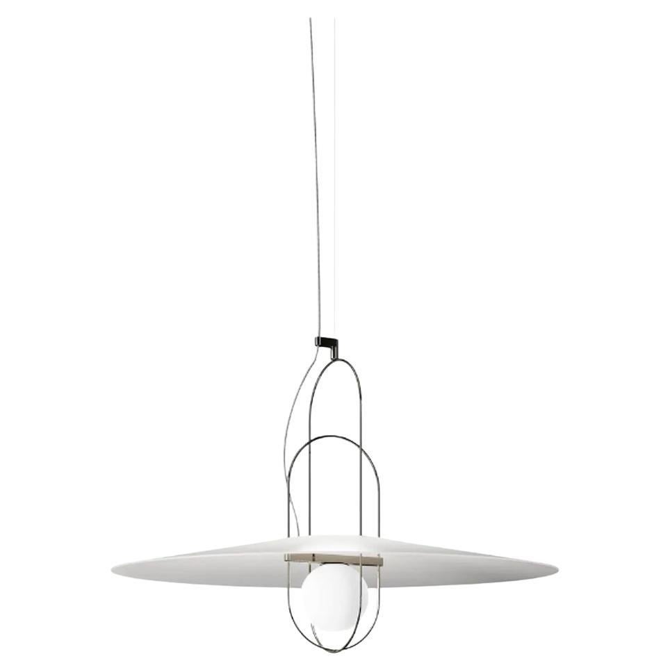 Grande suspension Setareh - Cadre en métal galvanisé noir brillant Fontana Arte