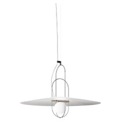 Setareh Large Suspension Lamp - Black Glossy Galvanized Metal Frame Fontana Arte