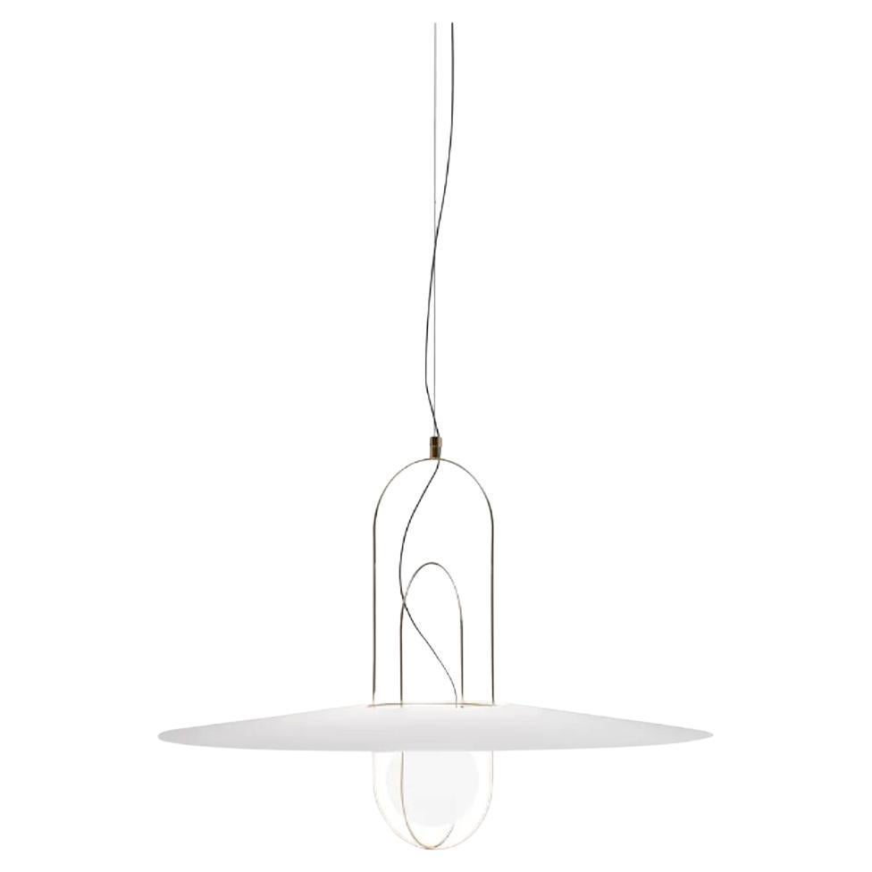 Grande suspension Setareh - Cadre en métal galvanisé doré brillant Fontana Arte en vente