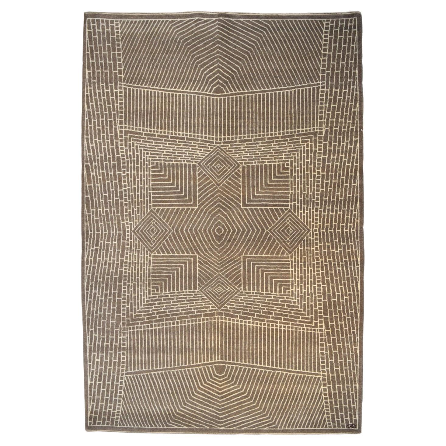 Handgeknüpfter Orley Shabahang "Setareh" Contemporary Wool Persian Rug, 6' x 9'