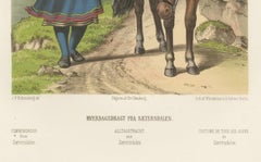 Setesdal Traditional Dress – Daily Wear from Norway, Antique Lithograph, c.1860