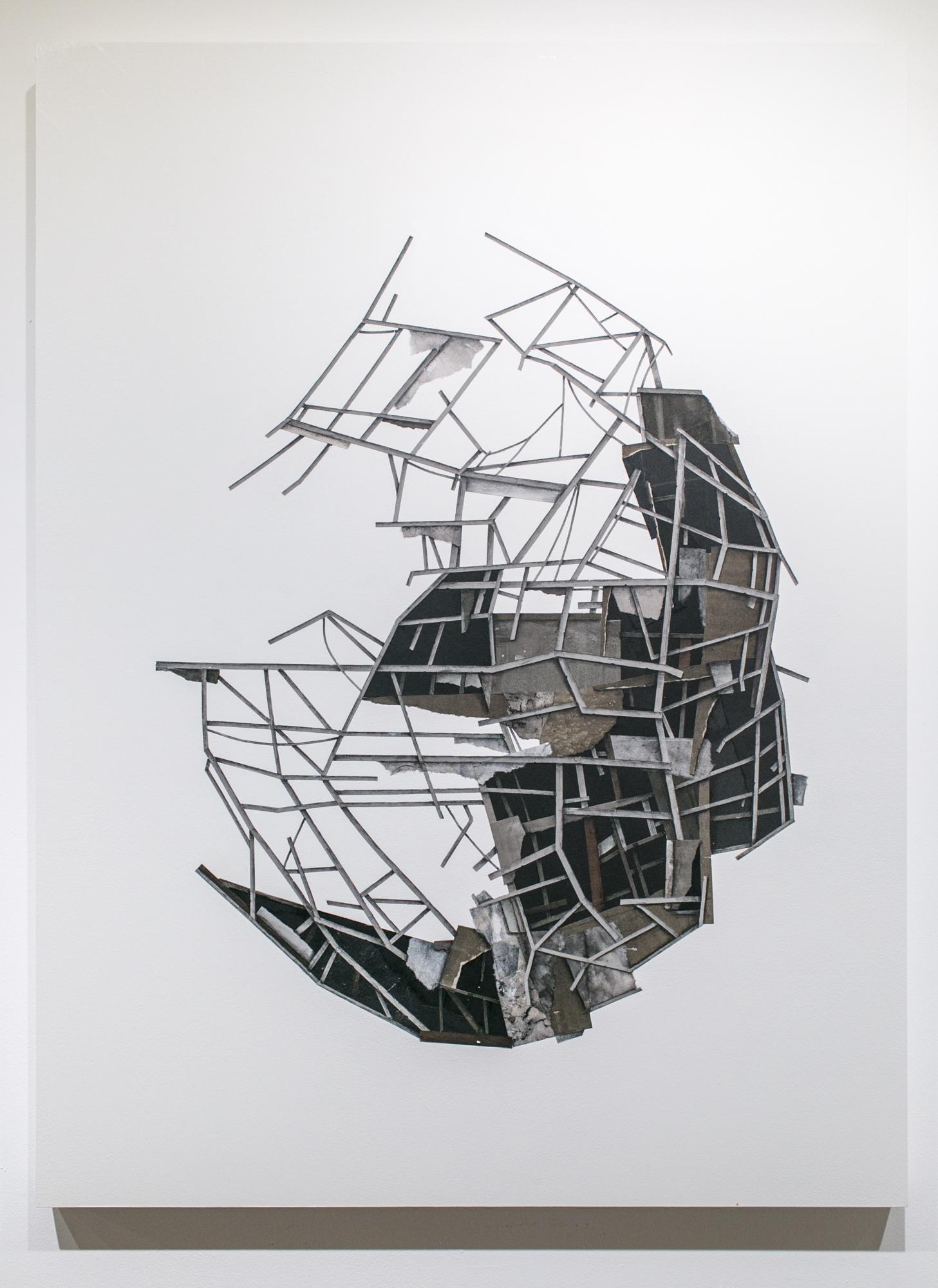 „Massstudie V“, Zeichnung und geschichtete Papiercollage, Architektur im Used-Stil – Art von Seth Clark