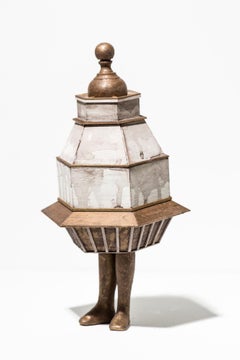 "Neighborling Maquette 22" Personified House Turret Tabletop Sculpture