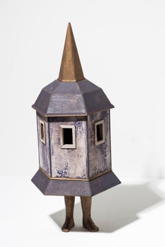 "Maqueta de Vecino 24" Torreta de edificio estampada y envejecida  Escultura