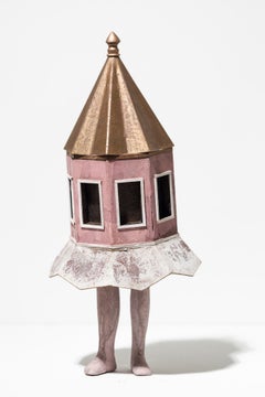 "Neighborling Maquette 26" Personified House Turret Tower Sculpture