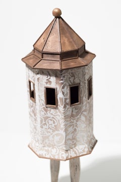 "Neighborling Maquette 28" Patterned Architectural Tower Figure by Seth Clark