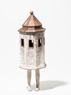 "Neighborling Maquette 28" Patterned Architectural Tower Figure by Seth Clark