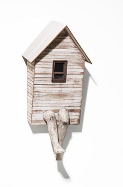 "Neighborling Maquette 31" Wall-Mounted Sitting House Sculpture