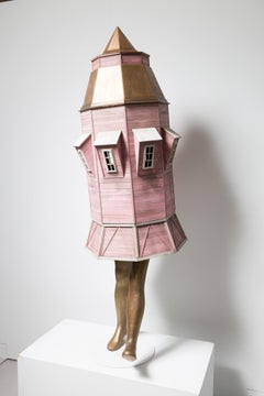 "El Meanderer" Casa Torre Torre en Madera, Acrílico y Papel Escultura