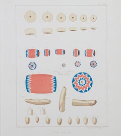 "Coin Beads--Western US Wilderness Expedition, " Color Lithograph by Seth Eastman