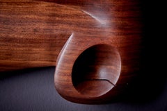 Walnut Wall Sculpture, Modern Hand-Carved Design, 21st Century, USA