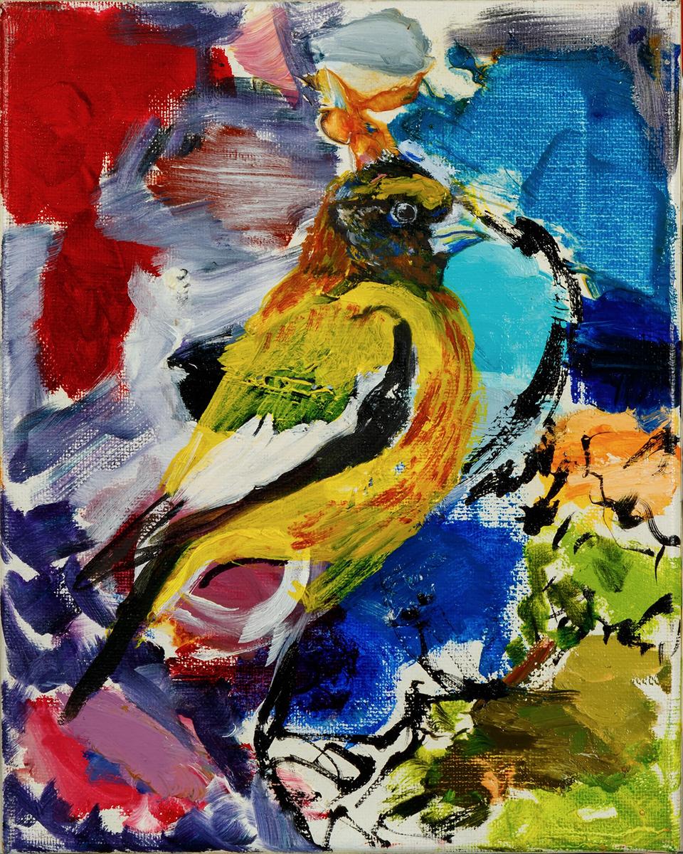 Seth Ruggles Hiler Figurative Painting - Birds are Emerging II