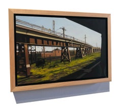 small scale landscape, "Newark" (Realist Painting), oil on panel