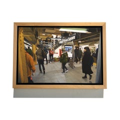 Small Scale realist painting, "Union Square Blues", Seth Tane, oil on panel