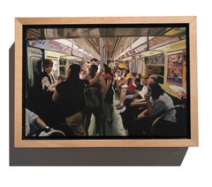 Small scale realist painting, “Car Interior”