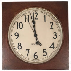 Antique Seth Thomas Oak Electric Wall Clock