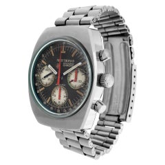 Seth Thomas Stingray Chronograph Manual Watch Stainless Steel Black Dial