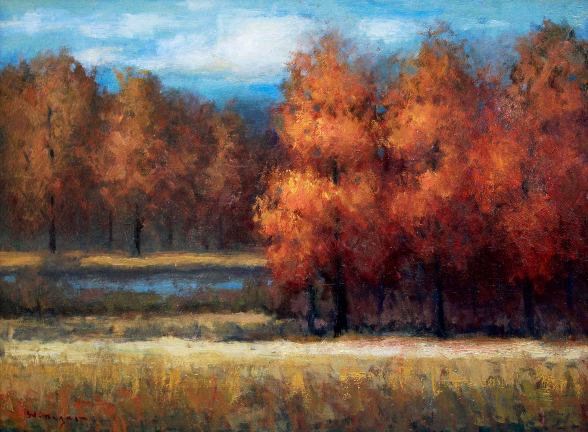 Eine Saison von Auburn und Herbst & Orange (Tonalismus), Painting, von Seth Winegar