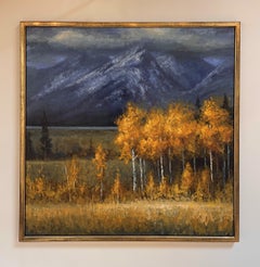 "A Season of Blues and Golds" von Seth Winegar, Ölgemälde in Herbstfarben