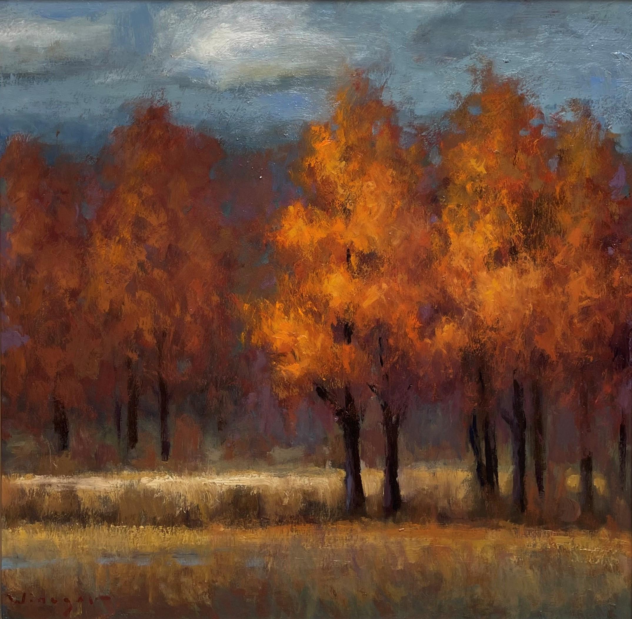 Seth Winegar Landscape Painting - A Season of Red, Original Oil Painting