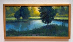 "Green and Gold" (2023) by Seth Winegar, Oil painting, River Landscape