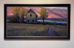 "Hilltop Debut" (2026) - Rocky Mountain Landscape and Farmhouse, Oil Painting