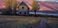 "Hilltop Debut" (2026) - Rocky Mountain Landscape and Farmhouse, Oil Painting