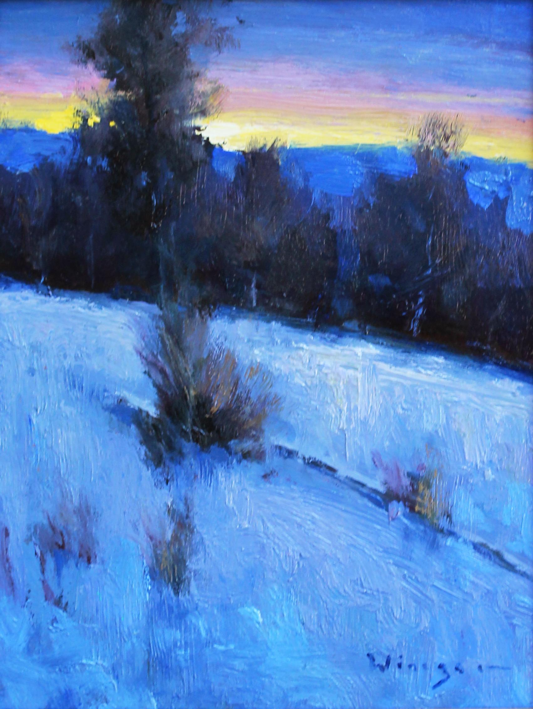 Late Winter Hour - Tonalist Painting by Seth Winegar
