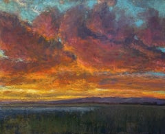 "Prism Sky" (2024) by Seth Winegar, Oil painting, Sunset Landscape
