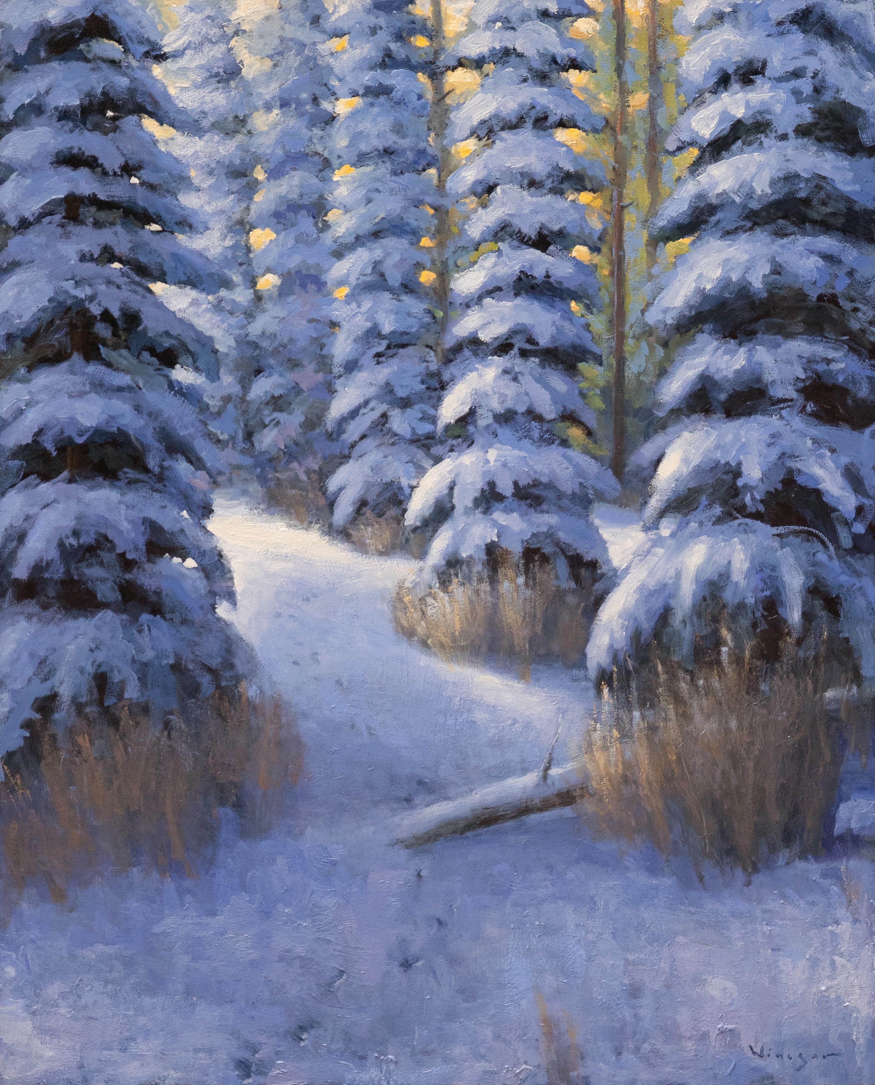 A. Winter Glühen (Tonalismus), Painting, von Seth Winegar