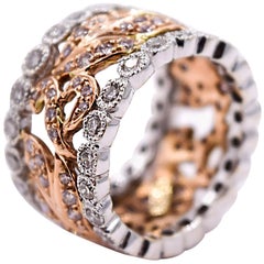 Sethi Couture 2.50 Carat Vine Band in 18 Karat Rose and White Gold Fashion Ring