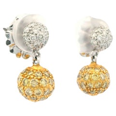 Pendientes Sethi Couture Diamante Blanco y Amarillo Fantasía Oro Blanco y Amarillo 18k