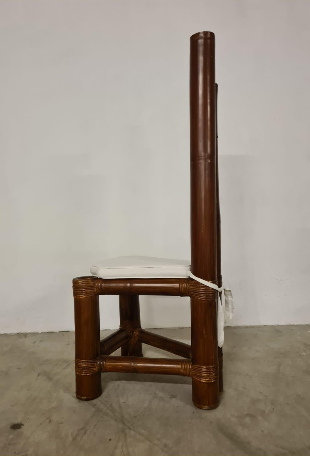 Seti of six bamboo chairs For Sale 4